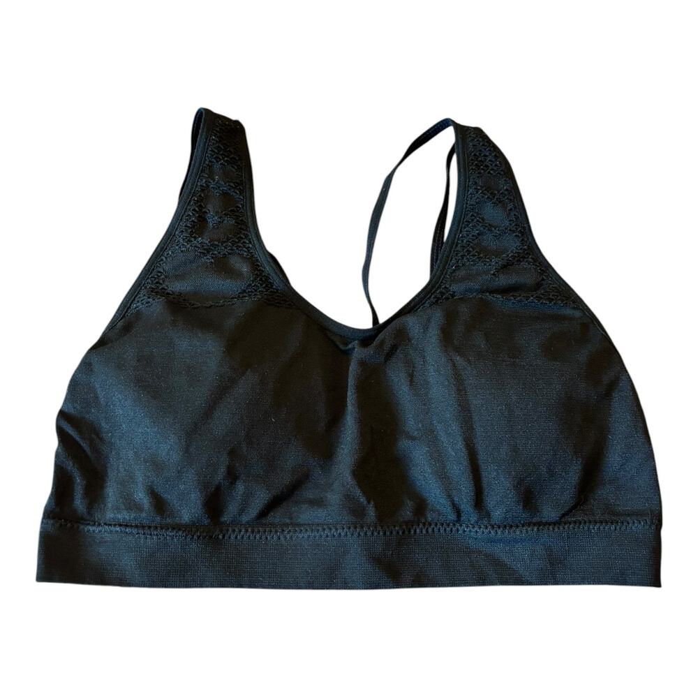 Just Be Black Sports Bra Bralette Size L Hearts Lace